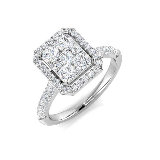 0.78ct SI2/G Round cut Diamond Cluster Ring in Platinum