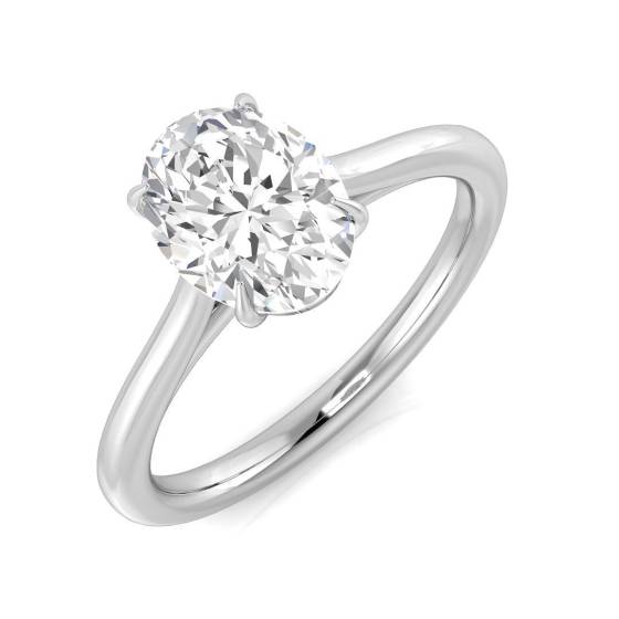 1.51ct SI2/G Oval cut Solitaire Engagement Ring in Platinum