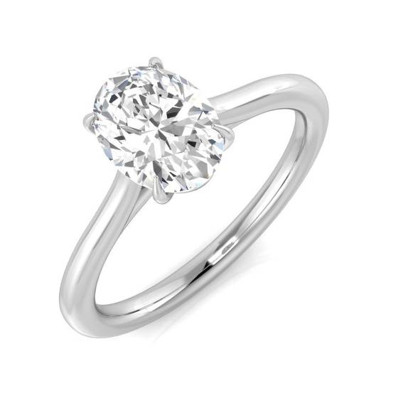 1.00ct SI2/H Oval cut Solitaire Engagement Ring in Platinum