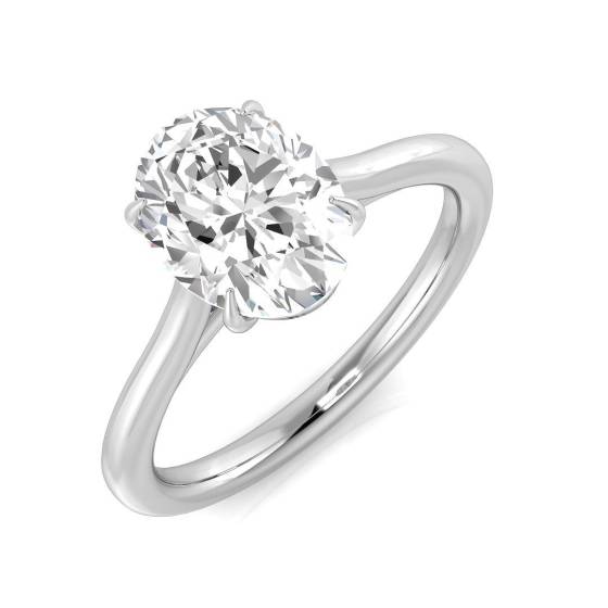 1.51ct SI2/F Oval cut Solitaire Engagement Ring in Platinum