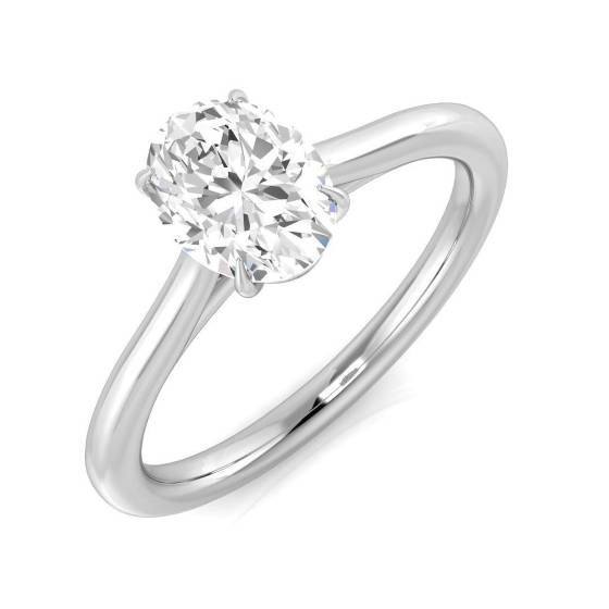 0.80ct SI2/E Oval cut Solitaire Engagement Ring in Platinum