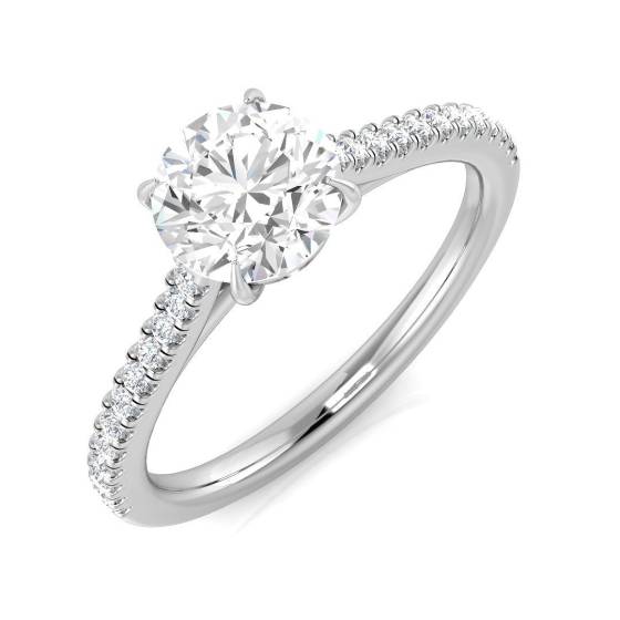 1.13ct SI1/G Round cut Diamond Halo Ring in Platinum