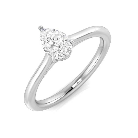 0.45ct VS2/F Pear cut Solitaire Engagement Ring in Platinum