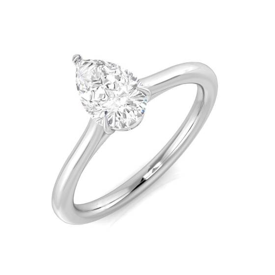 0.70ct SI2/F Pear cut Solitaire Engagement Ring in Platinum