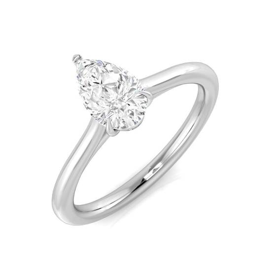 0.70ct SI1/E Pear cut Solitaire Engagement Ring in Platinum