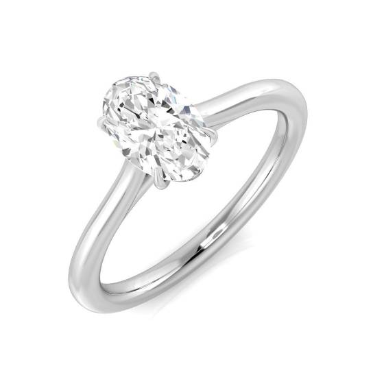 0.72ct SI2/E Oval cut Solitaire Engagement Ring in Platinum