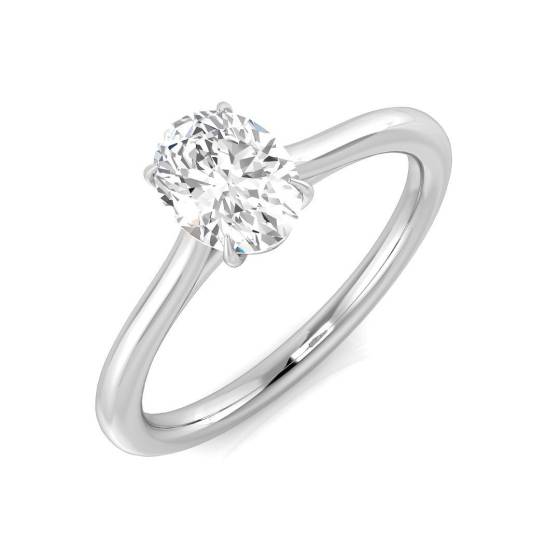 0.71ct VS2/D Oval cut Solitaire Engagement Ring in Platinum