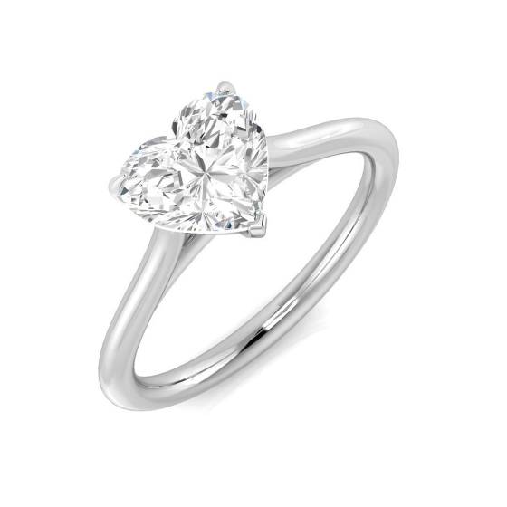 1.29ct SI2/H Heart cut Solitaire Engagement Ring in Platinum