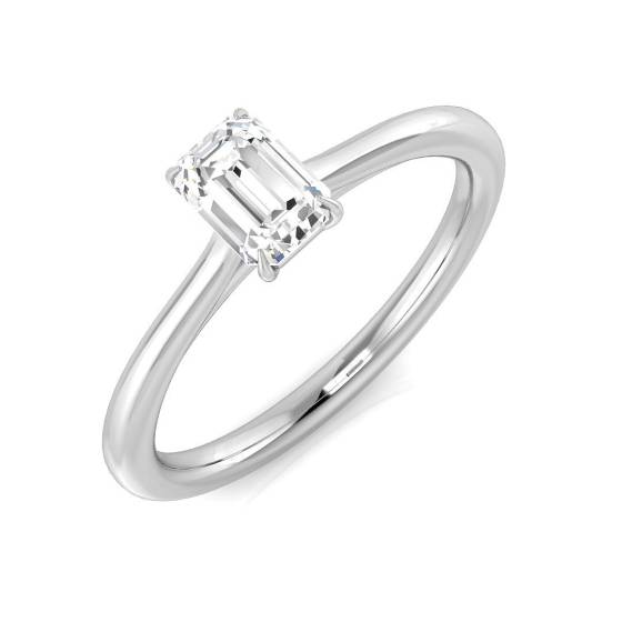 0.51ct IF/H Emerald cut Solitaire Engagement Ring in Platinum