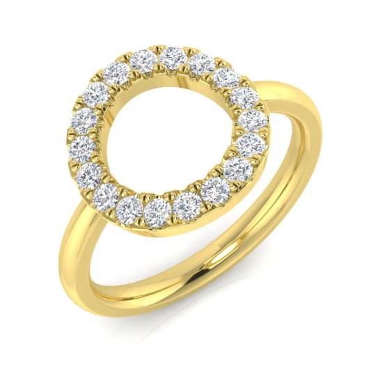 0.33ct SI2/G Round cut Diamond Cluster Ring in 9k Yellow Gold