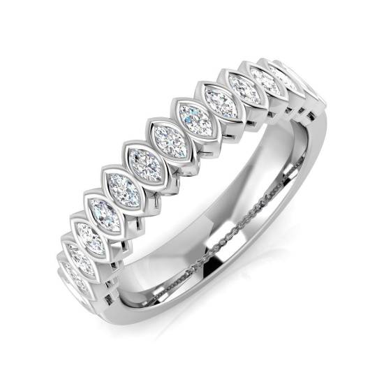 0.50ct SI1/G Marquise cut Diamond Half Eternity Ring in Platinum