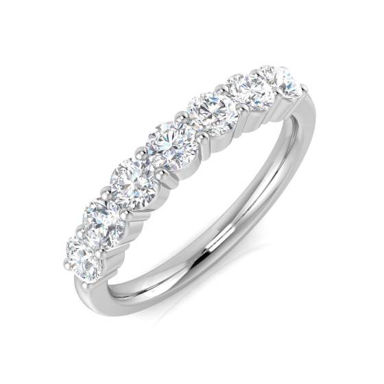 0.83ct SI2/G Round cut Diamond 7 Stone Ring in Platinum