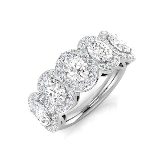 1.82ct SI2/G Round cut Diamond 5 Stone Ring in Platinum