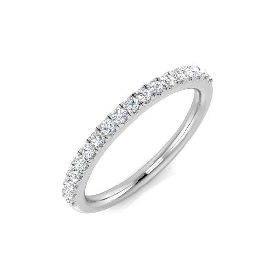 0.24ct VS/F Round cut Labgrown Diamond Half Eternity Ring in 18k White Gold