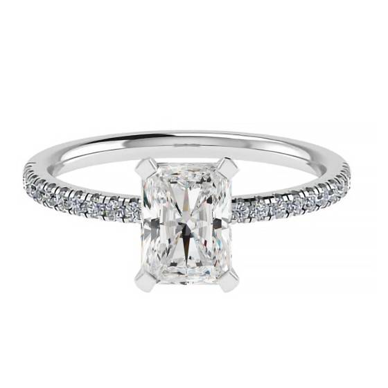 1.00ct VS1/D Radiant Diamond Halo Shoulder Set