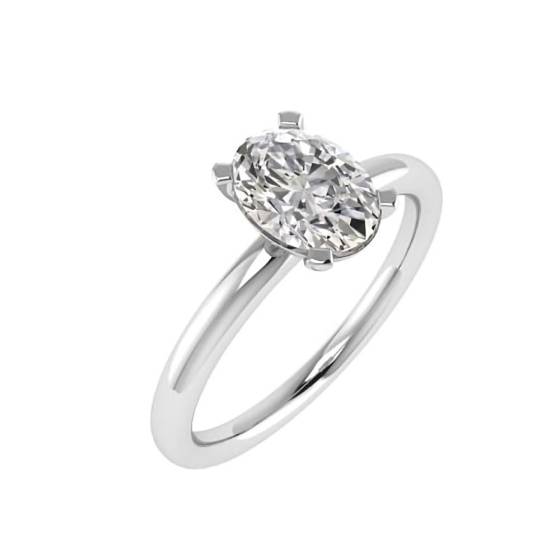 3.01ct VS2/G Oval Lab Grown Diamond Solitaire Ring