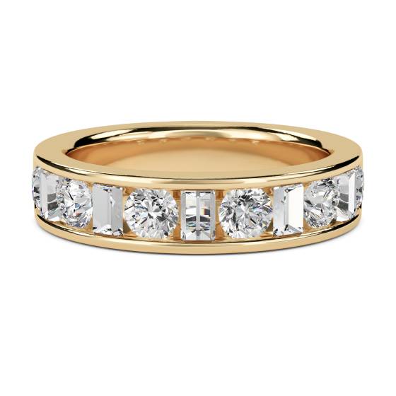 1.05ct VS/E-F Round and Baguette Diamond Eternity Ring