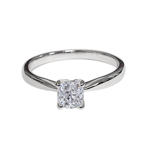 0.51ct VVS2/H Cushion Solitaire Engagement Ring