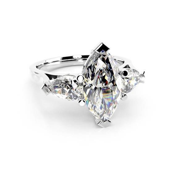 1.11ct VVS2/F Diamond Trilogy Ring