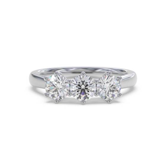 0.30ct SI2/G Round Diamond Trilogy Ring