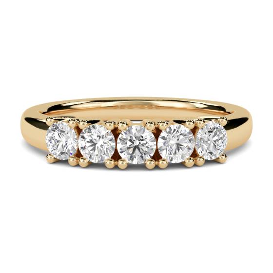 1.75ct VS2/E-F 5 Stone Round Diamond Half Eternity Ring