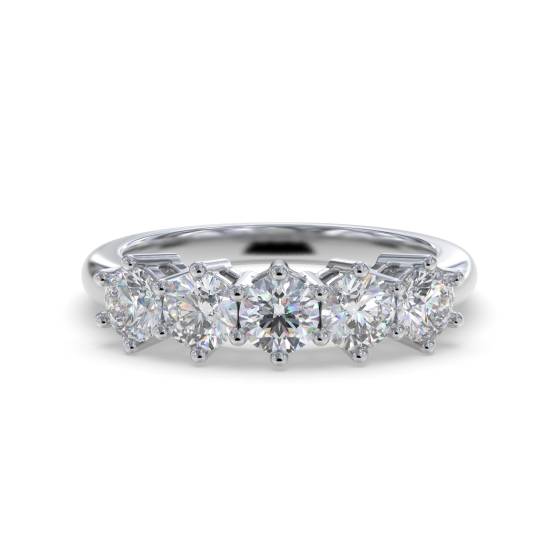 1.00ct VS/F-G Round Diamond 5 Stone Ring