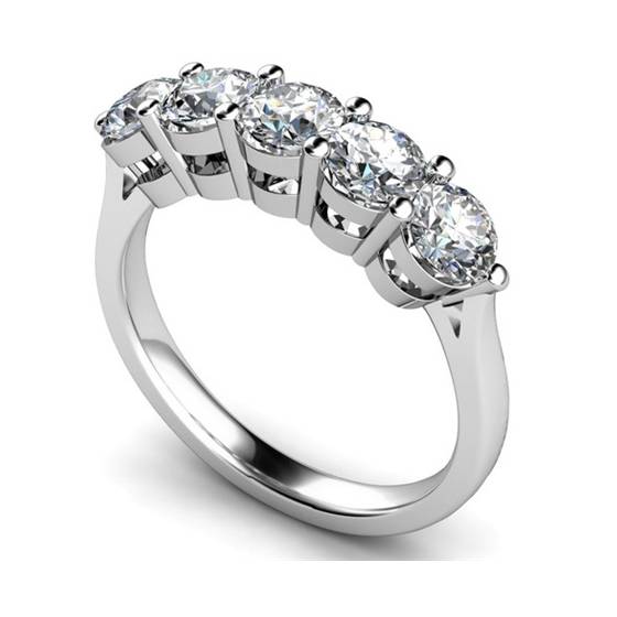 0.75ct VS/F-G Round Diamond 5 Stone Ring