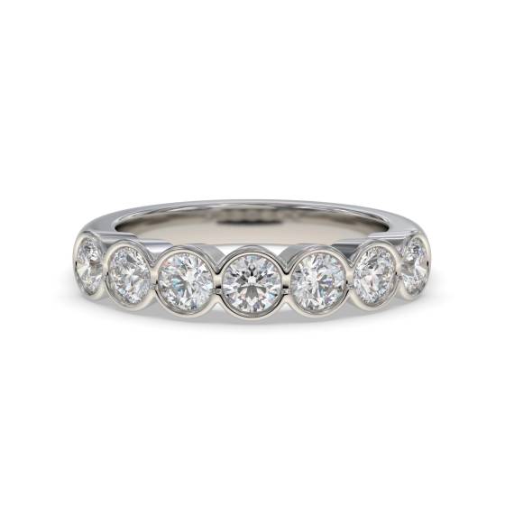 0.70ct VS/E-F 7 Stone Round Labgrown Diamond Half Eternity Ring