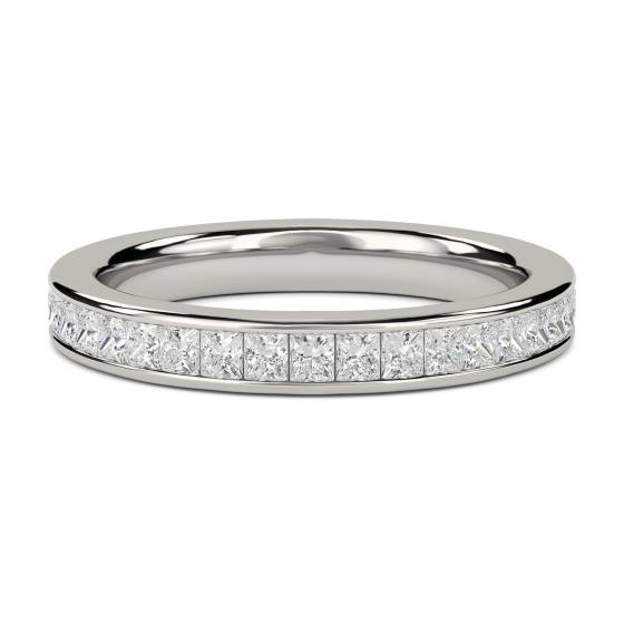 Lab Grown 1.25ct VVS/E-F Princess Diamond Full Eternity Ring