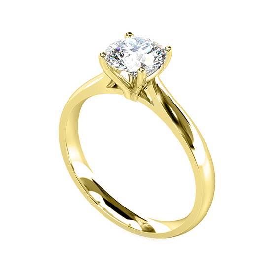 GIA Certified 0.60ct SI2/F Round Diamond Solitaire Ring