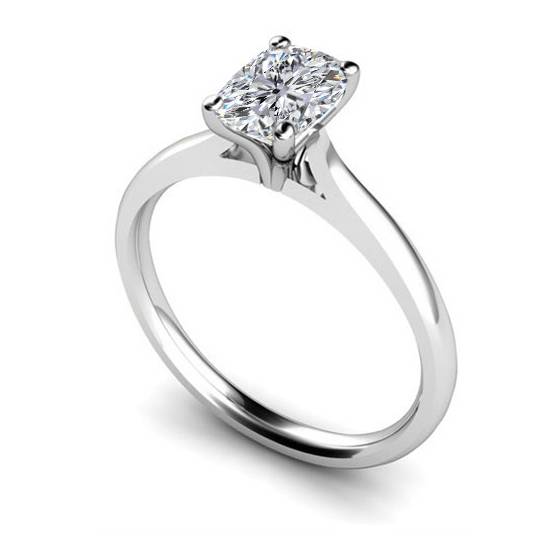 1.00ct I1/F Cushion Solitaire Engagement Ring