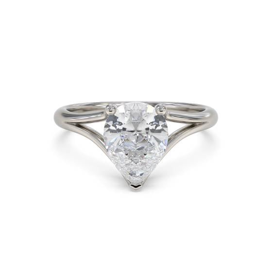 0.50ct VVS2/G Unique Modern Pear Diamond Engagement Ring