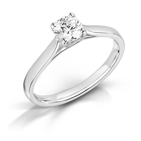 0.30ct SI2/G Heart Crossover Round Diamond Engagement Ring