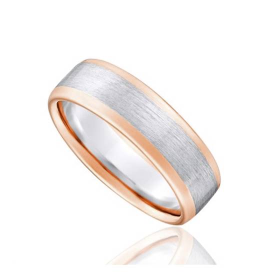 6mm Two Tone Wedding Ring