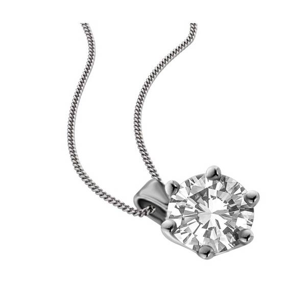 1.00ct VVS2/D Traditional Round Diamond Pendant