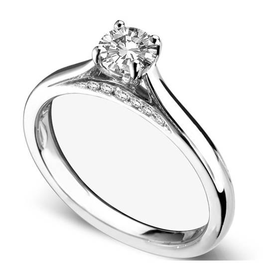 0.80ct SI1/F Elegant Round Diamond Engagement Ring