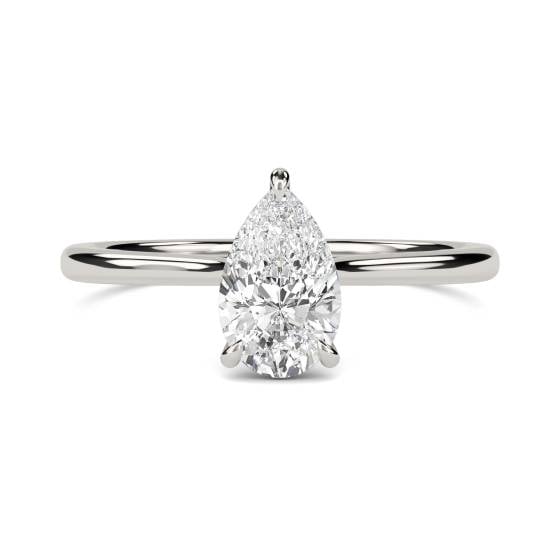 0.50ct VVS2/H Pear Diamond Solitaire Ring