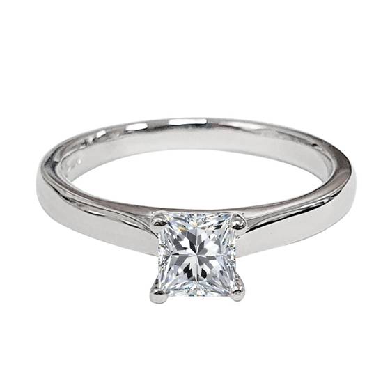 0.41ct SI2/G Princess Solitaire Engagement Ring