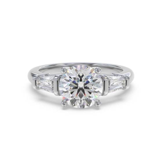 0.50ct SI2/G Round Diamond Trilogy Ring