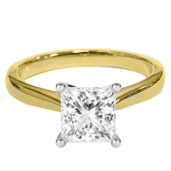 2.40ct I1/F Princess Cut Diamond Solitaire Engagement Ring