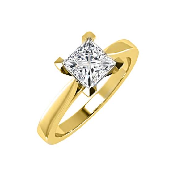 1.50ct SI2/F Princess Diamond Solitaire Engagement Ring