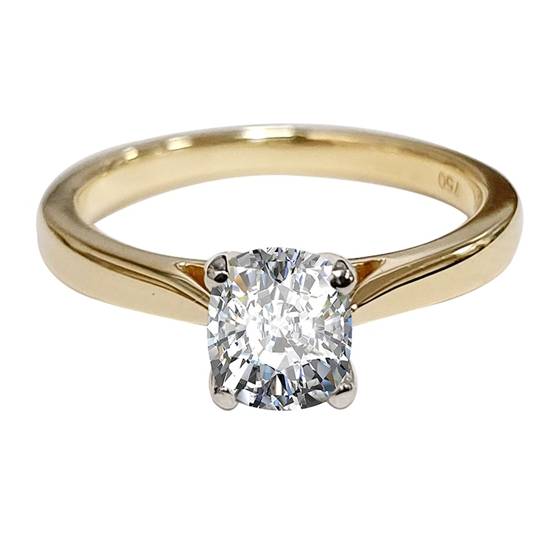 0.91ct I1/E Cushion Solitaire Engagement Ring