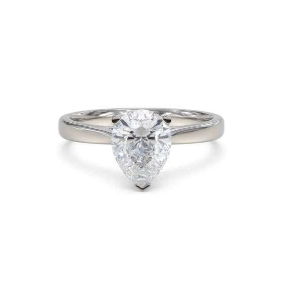 1.00ct SI1/H Modern Pear Diamond Engagement Ring