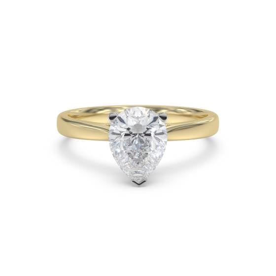 1.01ct I1/I Modern Pear Diamond Engagement Ring