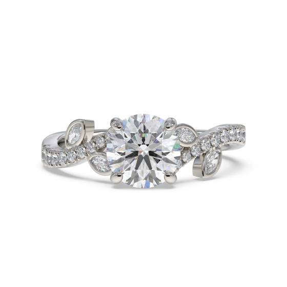 1.00ct VS2/G Round Diamond Designer Shoulder Set Ring