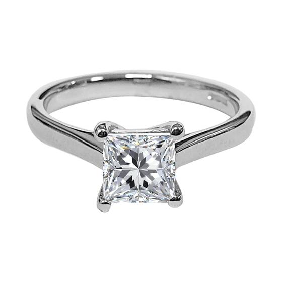 1.00ct SI2/E Princess Solitaire Engagement Ring