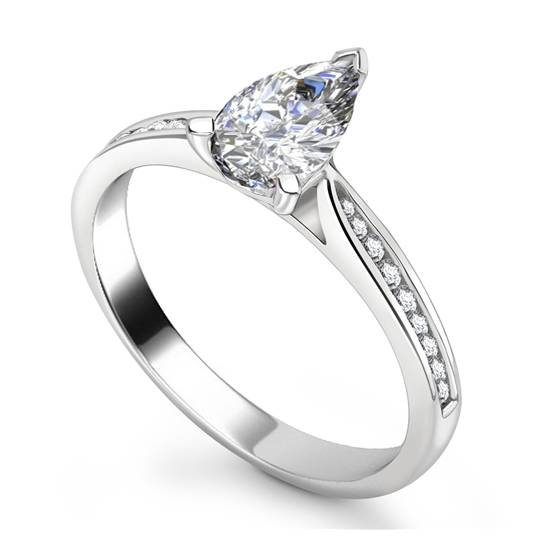 1.80ct VS1/E Pear Lab Grown Diamond Shoulder Set Ring