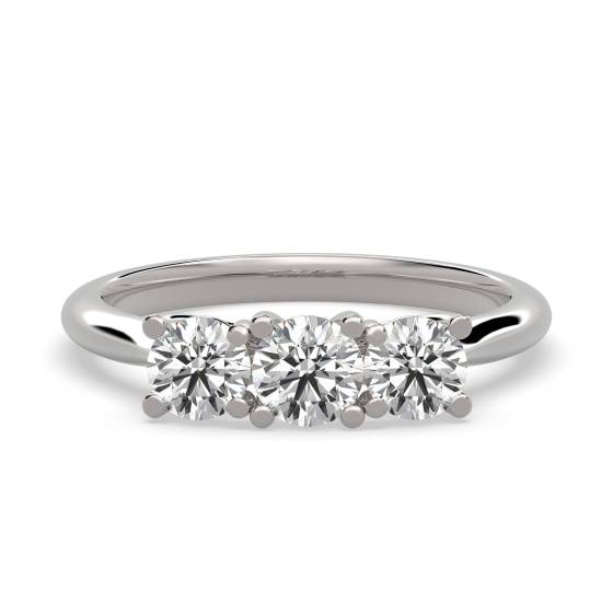 0.45ct VS/F Round Diamond Trilogy Ring