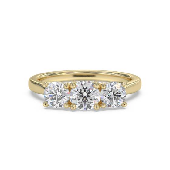 0.75ct VS/F-G Round Diamond Trilogy Ring