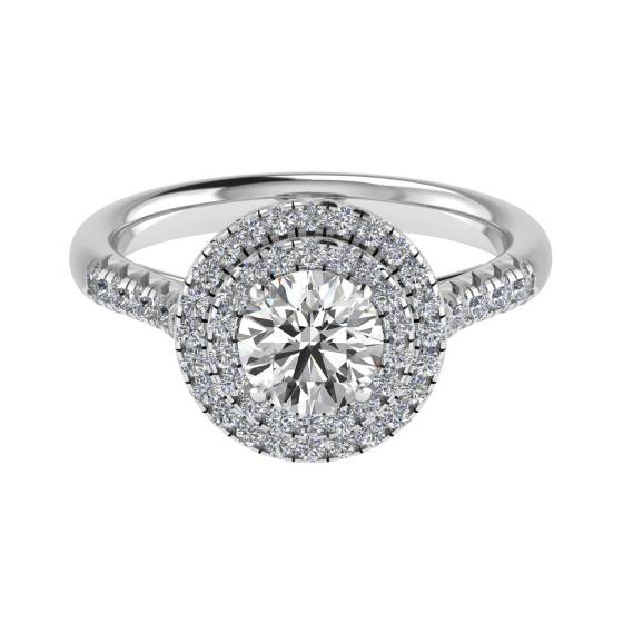 0.75ct SI2 E Round Diamond Halo Ring